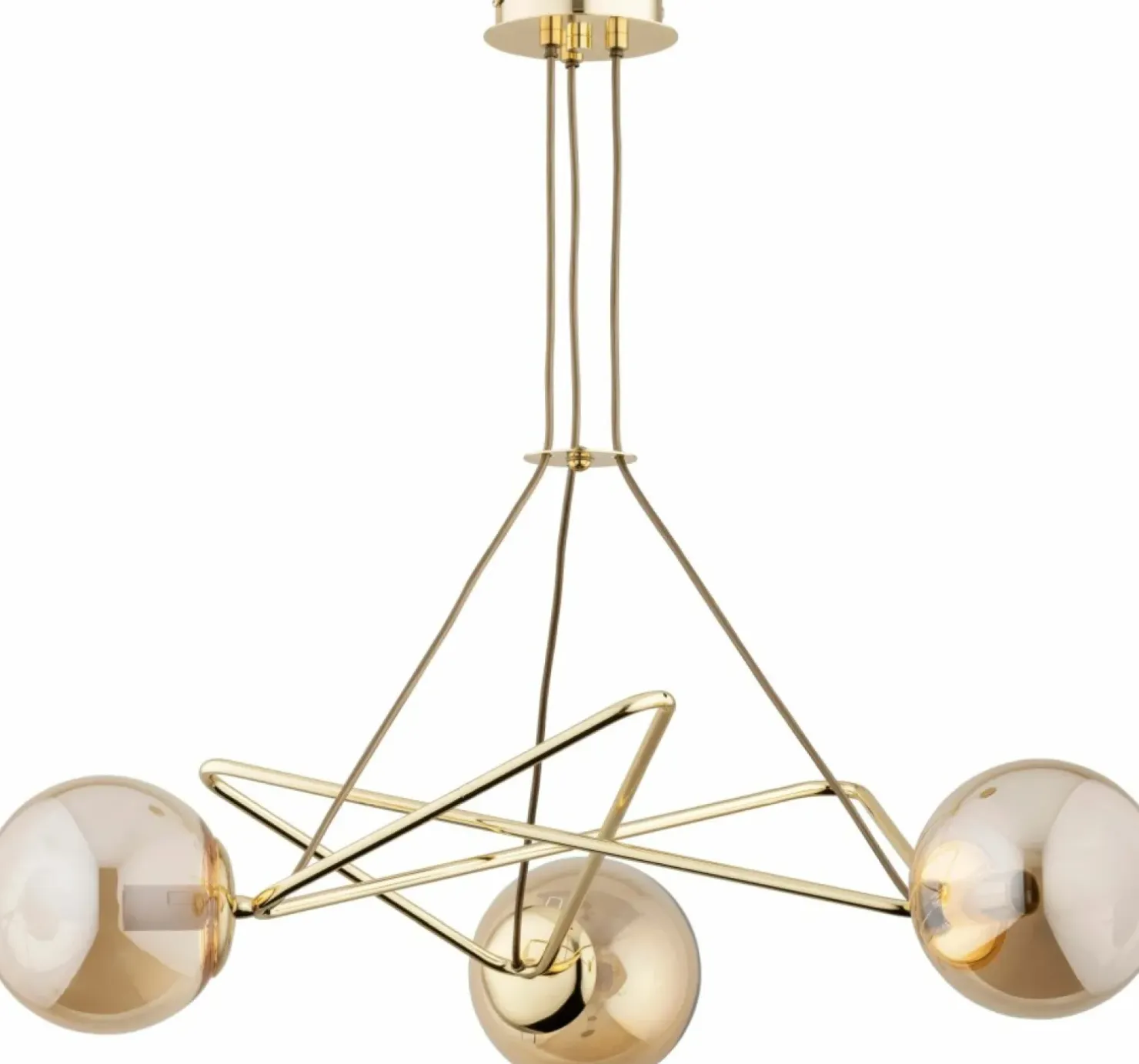 Discount Sklep Kaja Nowoczesna, złota lampa wisząca do salonu AL 62343 TRISTAN | Kaja