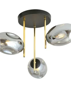 Sale Sklep Kaja Nowoczesna, złoto-grafitowa lampa sufitowa 1274/3 z serii ARGO | Kaja