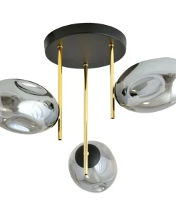 Sale Sklep Kaja Nowoczesna, złoto-grafitowa lampa sufitowa 1274/3 z serii ARGO | Kaja