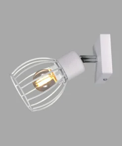 Nowoczesny kinkiet z drucianym kloszem K-4574 MIKA WHITE | Kaja*Sklep Kaja Cheap