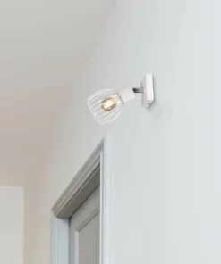 Nowoczesny kinkiet z drucianym kloszem K-4574 MIKA WHITE | Kaja*Sklep Kaja Cheap