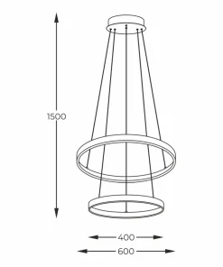 Discount Sklep Kaja Nowoczesny żyrandol LED, dwie obręcze 18140GD-2 BRENO | Kaja