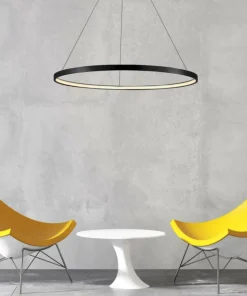 Hot Sklep Kaja Nowoczesny żyrandol obręcz ⌀40 LP-909/1P 4S BK RING | Kaja Oświetlenie