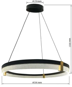 Shop Sklep Kaja Obręcz LED ze złotymi elementami LP-0407/1P M BK TRIANGLE PLUM | Kaja
