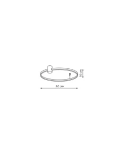 Outlet Sklep Kaja Obręcz ze światłem LED 3000K ⌀60cm LP-909/1C S BK RING | Kaja