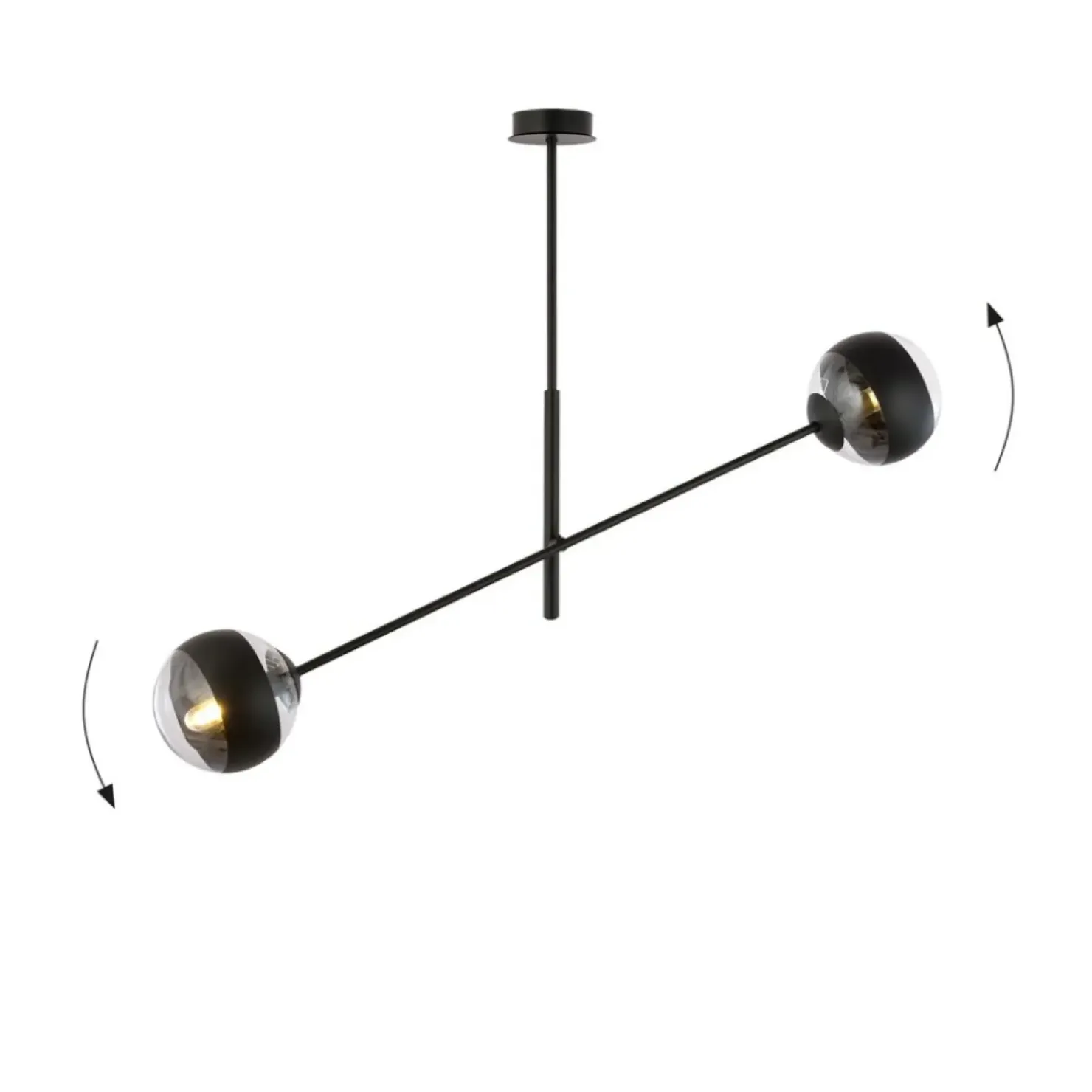 Best Sale Sklep Kaja Obrotowa lampa sufitowa, dwa klosze 1168/2 LINEAR | Kaja Oświetlenie