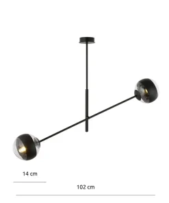 Best Sale Sklep Kaja Obrotowa lampa sufitowa, dwa klosze 1168/2 LINEAR | Kaja Oświetlenie