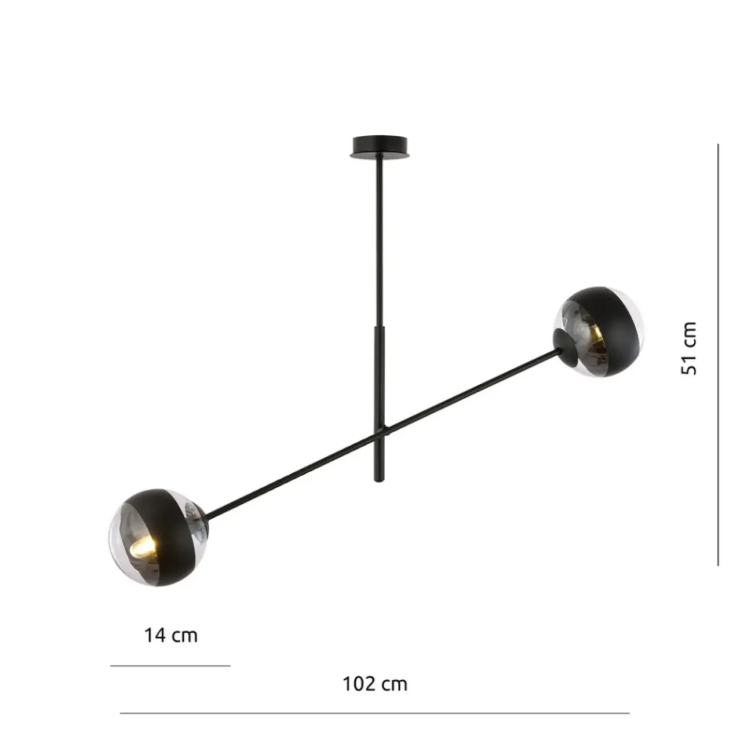 Best Sale Sklep Kaja Obrotowa lampa sufitowa, dwa klosze 1168/2 LINEAR | Kaja Oświetlenie