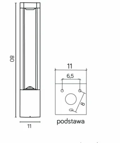Ogrodowa lampa stojąca, oświetlenie drogi FKW-800 z serii FAN KWADRAT | Kaja Ośw*Sklep Kaja Flash Sale