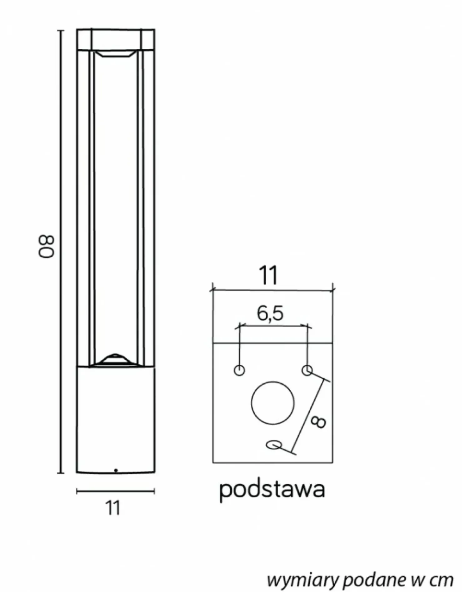 Ogrodowa lampa stojąca, oświetlenie drogi FKW-800 z serii FAN KWADRAT | Kaja Ośw*Sklep Kaja Flash Sale