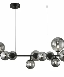 Discount Sklep Kaja Okazała, czarna lampa wisząca nad stół w salonie ML0335 MILA | Kaja