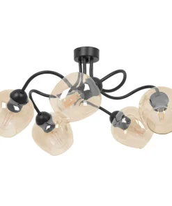 Sale Sklep Kaja Okazała lampa sufitowa, pięć bursztynowych kloszy K-5191 z serii DIUNA