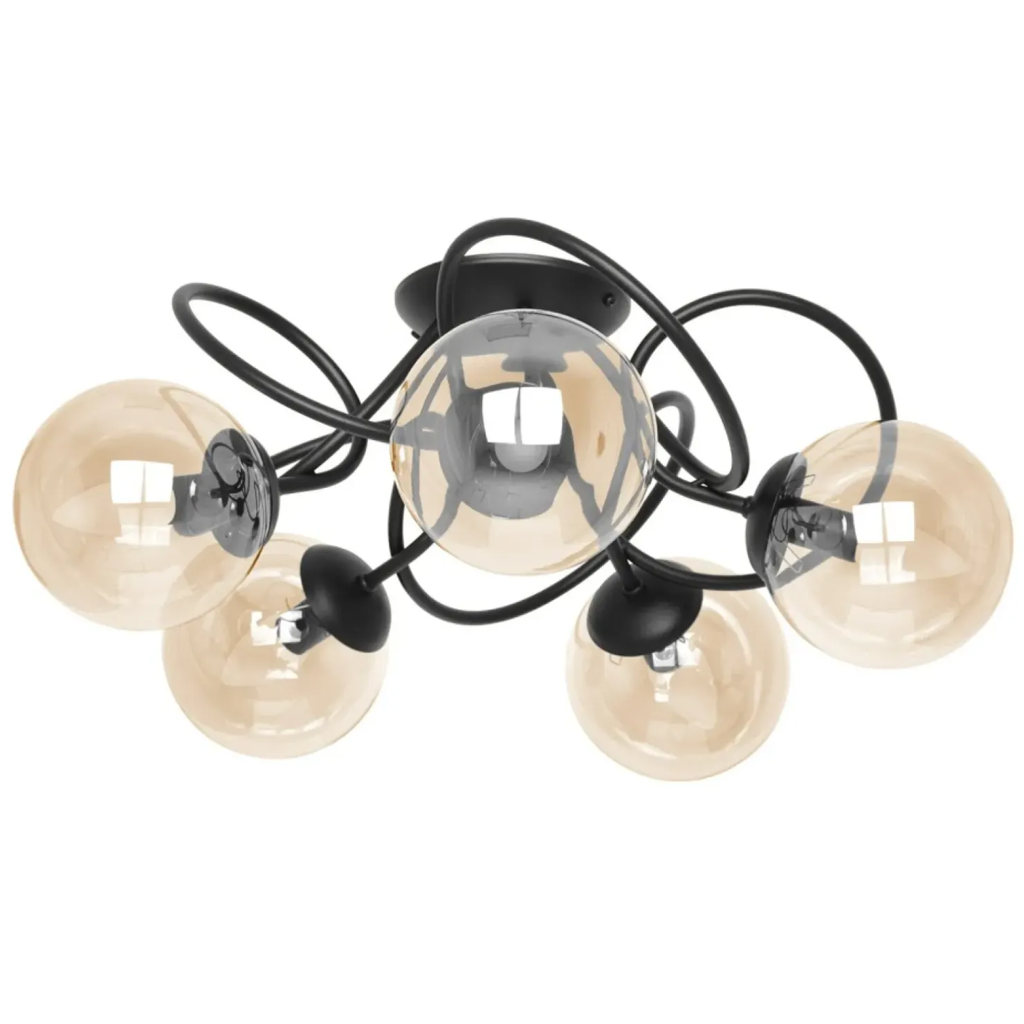 Cheap Sklep Kaja Okazała lampa sufitowa z bursztynowymi kloszami K-5127 z serii FLORO