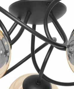 Cheap Sklep Kaja Okazała lampa sufitowa z bursztynowymi kloszami K-5127 z serii FLORO