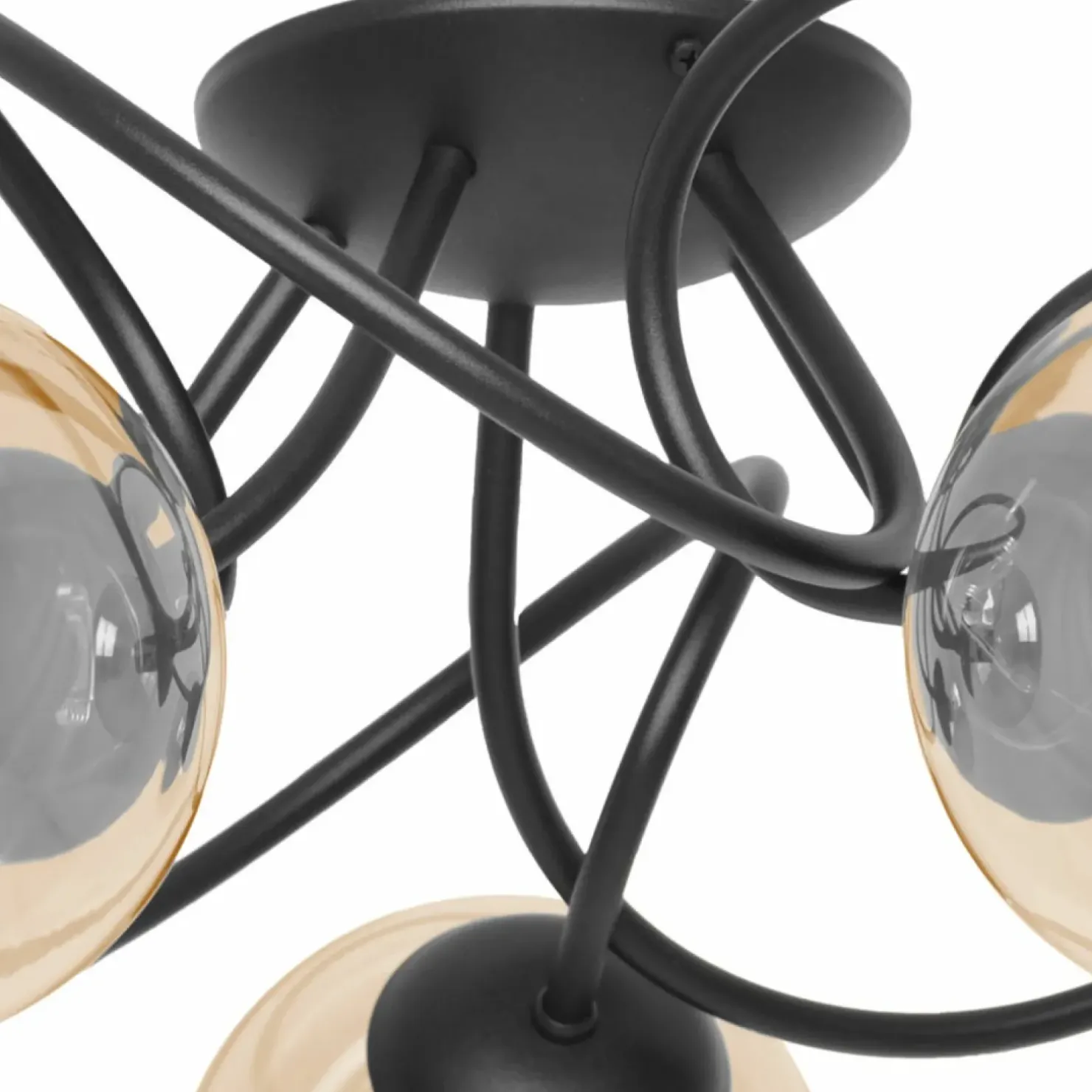 Cheap Sklep Kaja Okazała lampa sufitowa z bursztynowymi kloszami K-5127 z serii FLORO