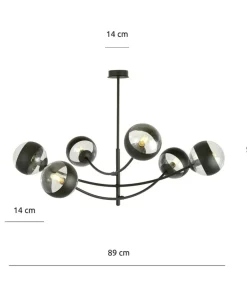Best Sklep Kaja Okazała lampa sufitowa z ozdobnymi kloszami 1101/6 HUNTER | Kaja