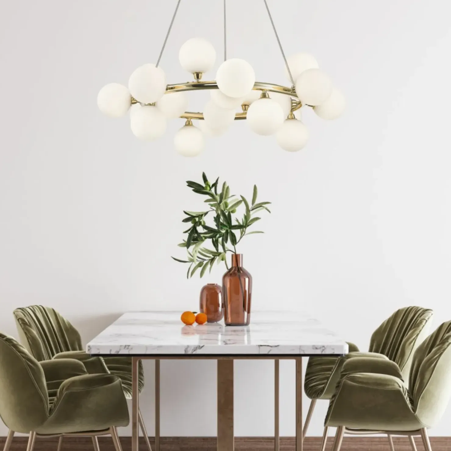 Store Sklep Kaja Okazała lampa wisząca z 20 kloszami P0462-20C-F7AA BOBO | Kaja