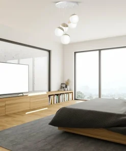 Discount Sklep Kaja Okazała lampa wisząca z białymi kloszami MLP5426 z serii SFERA WOOD | Kaja Oświe