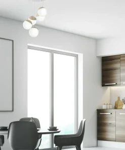 Discount Sklep Kaja Okazała lampa wisząca z białymi kloszami MLP5426 z serii SFERA WOOD | Kaja Oświe