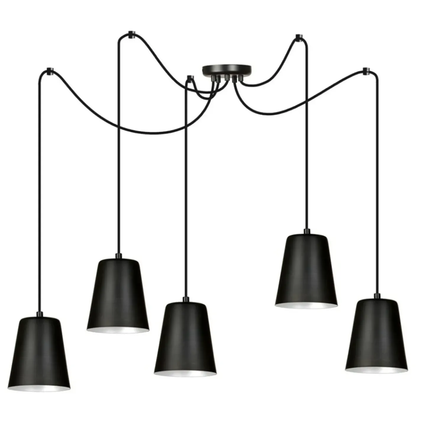 Store Sklep Kaja Okazała lampa wisząca z tradycyjnymi kloszami 454/5 | Kaja Oświetlenie czarny