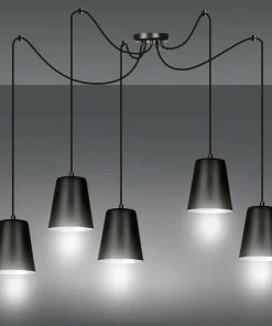 Store Sklep Kaja Okazała lampa wisząca z tradycyjnymi kloszami 454/5 | Kaja Oświetlenie czarny