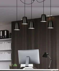 Store Sklep Kaja Okazała lampa wisząca z tradycyjnymi kloszami 454/5 | Kaja Oświetlenie czarny