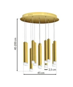 Cheap Sklep Kaja Okazała lampa wisząca ze złotymi tubami ML5716 z serii GOLDIE | Kaja Oświetlenie