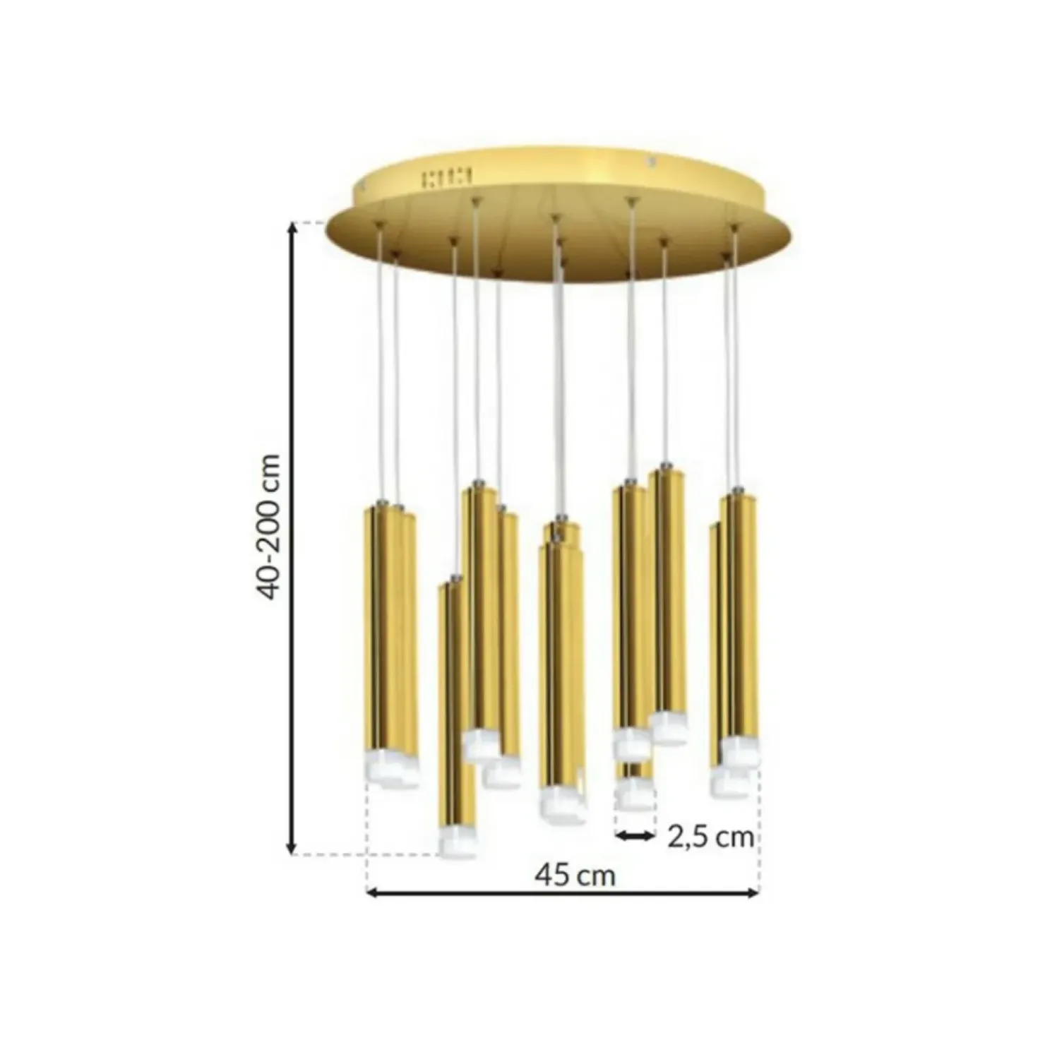Cheap Sklep Kaja Okazała lampa wisząca ze złotymi tubami ML5716 z serii GOLDIE | Kaja Oświetlenie