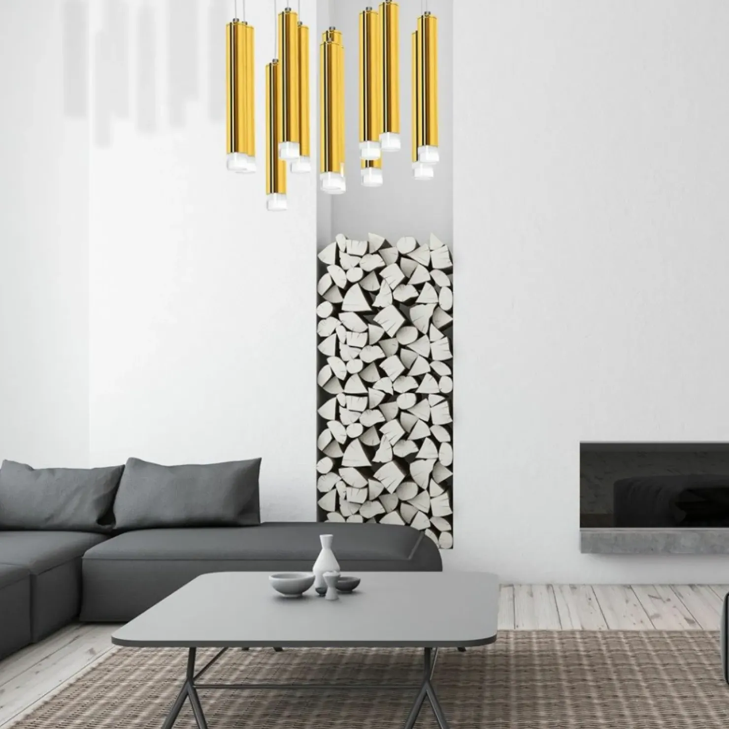 Cheap Sklep Kaja Okazała lampa wisząca ze złotymi tubami ML5716 z serii GOLDIE | Kaja Oświetlenie