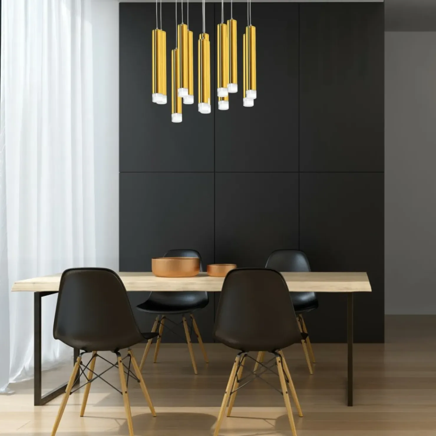 Cheap Sklep Kaja Okazała lampa wisząca ze złotymi tubami ML5716 z serii GOLDIE | Kaja Oświetlenie