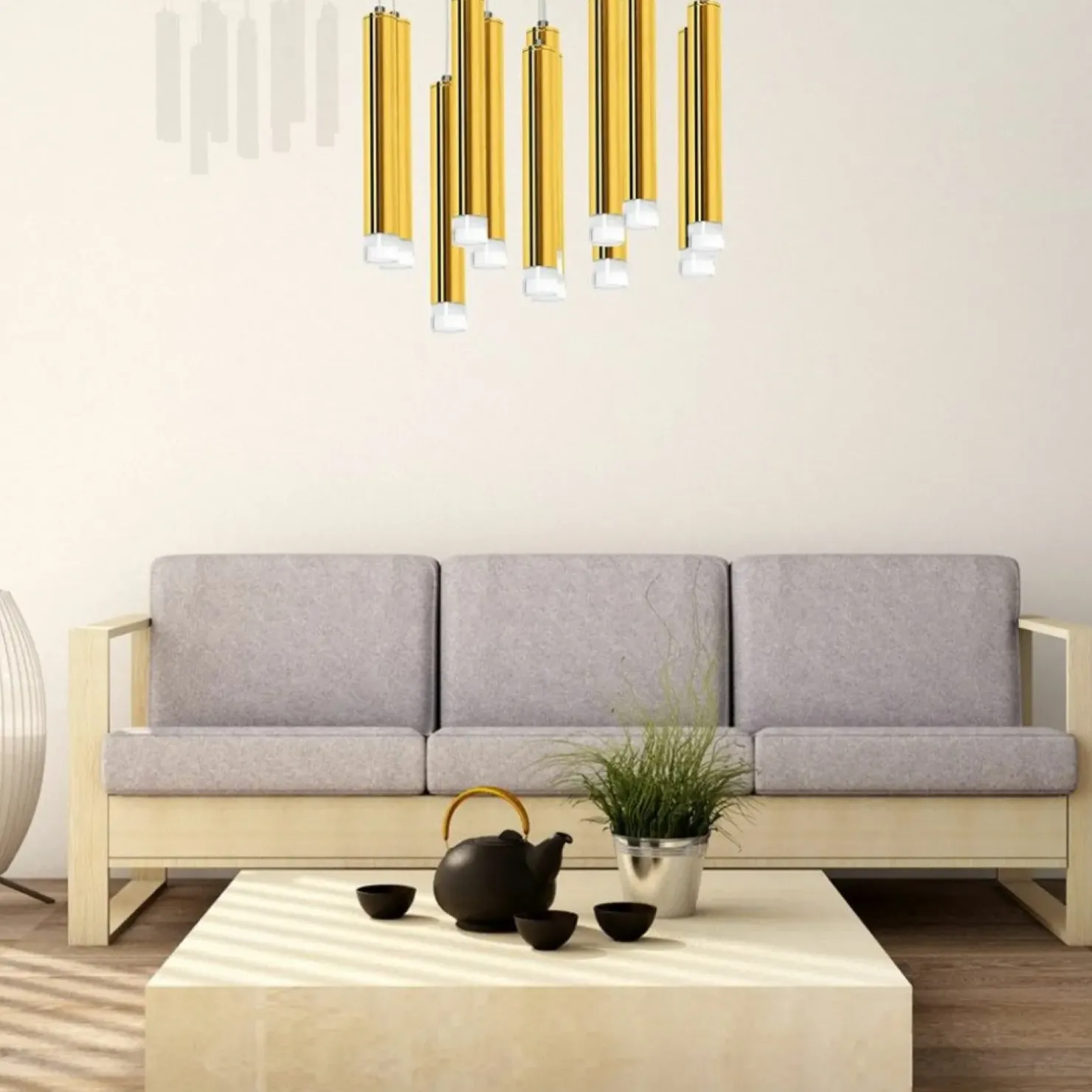 Cheap Sklep Kaja Okazała lampa wisząca ze złotymi tubami ML5716 z serii GOLDIE | Kaja Oświetlenie