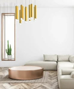 Cheap Sklep Kaja Okazała lampa wisząca ze złotymi tubami ML5716 z serii GOLDIE | Kaja Oświetlenie