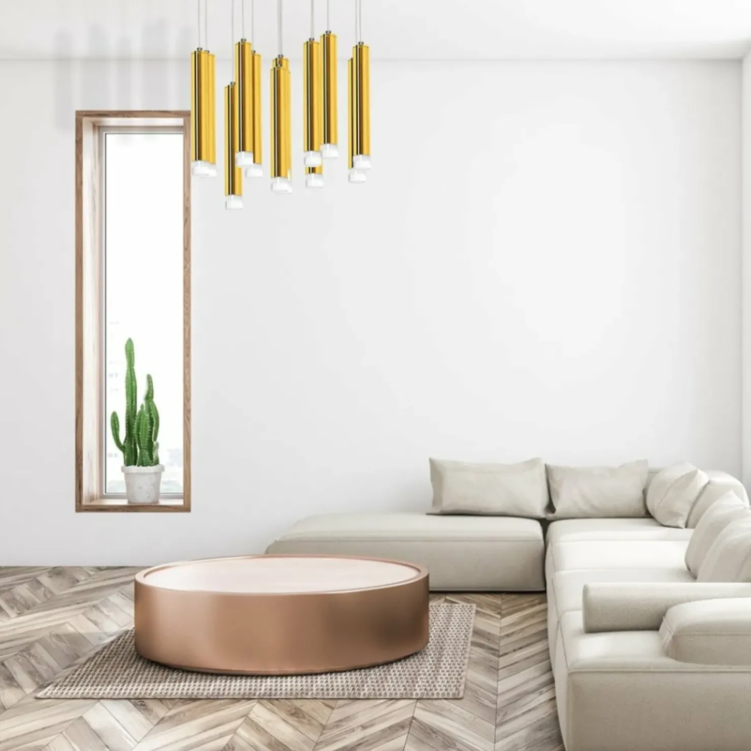 Cheap Sklep Kaja Okazała lampa wisząca ze złotymi tubami ML5716 z serii GOLDIE | Kaja Oświetlenie