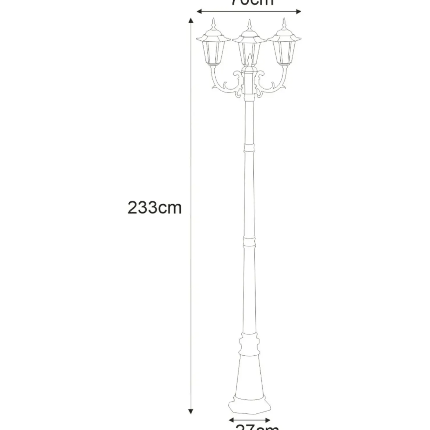 Okazała latarnia ogrodowa 233cm K-7009A2/3 CZ STANDARD | Kaja*Sklep Kaja Best