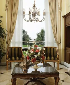 Okazała złota lampa wisząca glamour AG8-AGED-BRASS z serii AEGEAN*Sklep Kaja Best