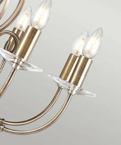 Okazała złota lampa wisząca glamour AG8-AGED-BRASS z serii AEGEAN*Sklep Kaja Best