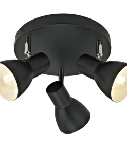 Store Sklep Kaja Okrągła, czarna lampa sufitowa do garderoby SPL-3422-3-BL RIADO