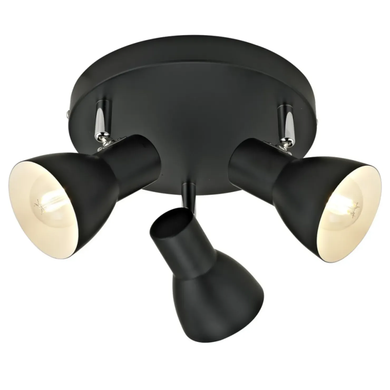 Store Sklep Kaja Okrągła, czarna lampa sufitowa do garderoby SPL-3422-3-BL RIADO
