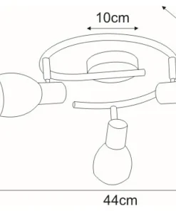 Sale Sklep Kaja Okrągła lampa sufitowa do sypialni K-8001/3G EMBO | Kaja Oświetlenie chrom