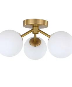 Sale Sklep Kaja Okrągła lampa sufitowa z 3 białymi kloszami LP-002/3C DORADO | Kaja