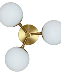 Sale Sklep Kaja Okrągła lampa sufitowa z 3 białymi kloszami LP-002/3C DORADO | Kaja