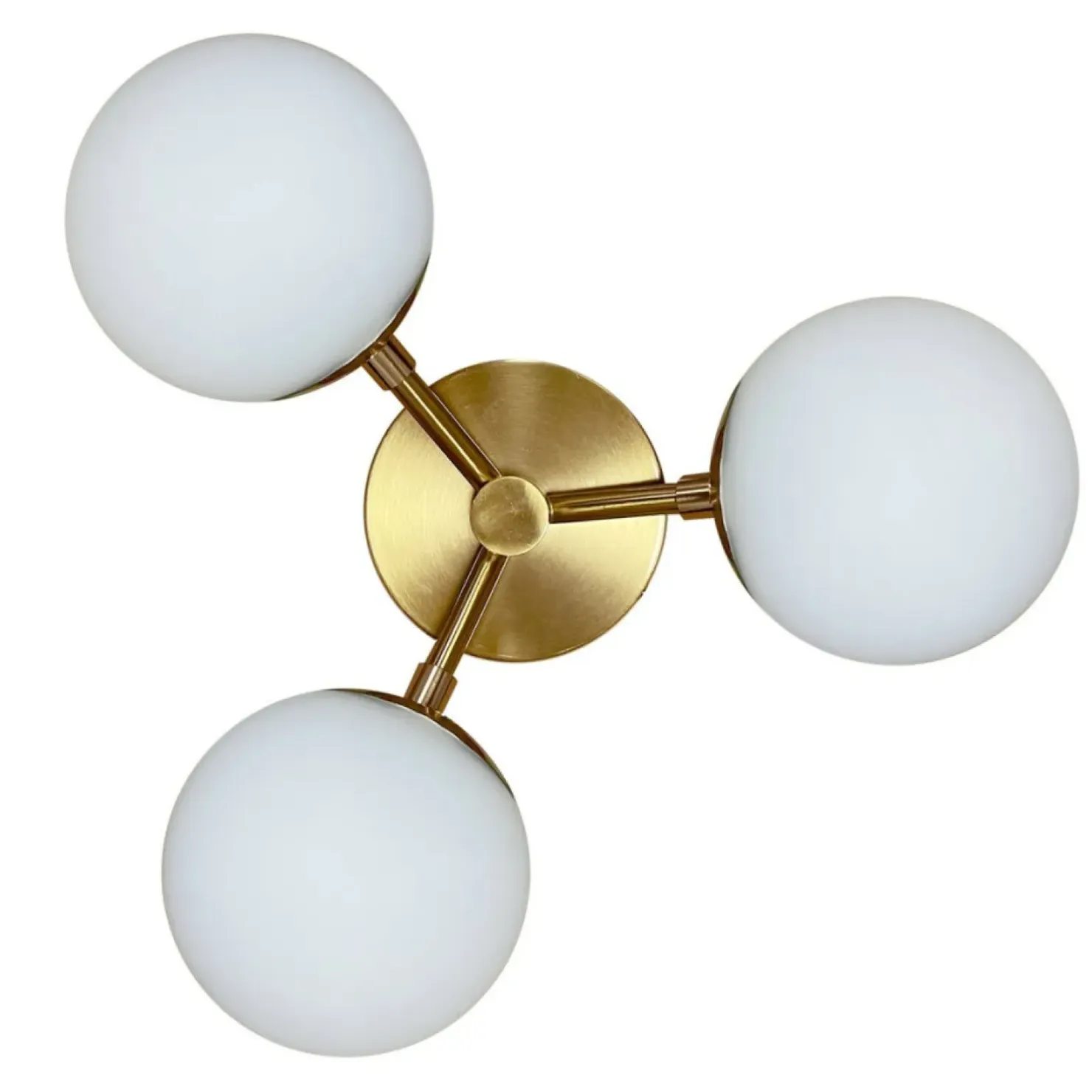 Sale Sklep Kaja Okrągła lampa sufitowa z 3 białymi kloszami LP-002/3C DORADO | Kaja