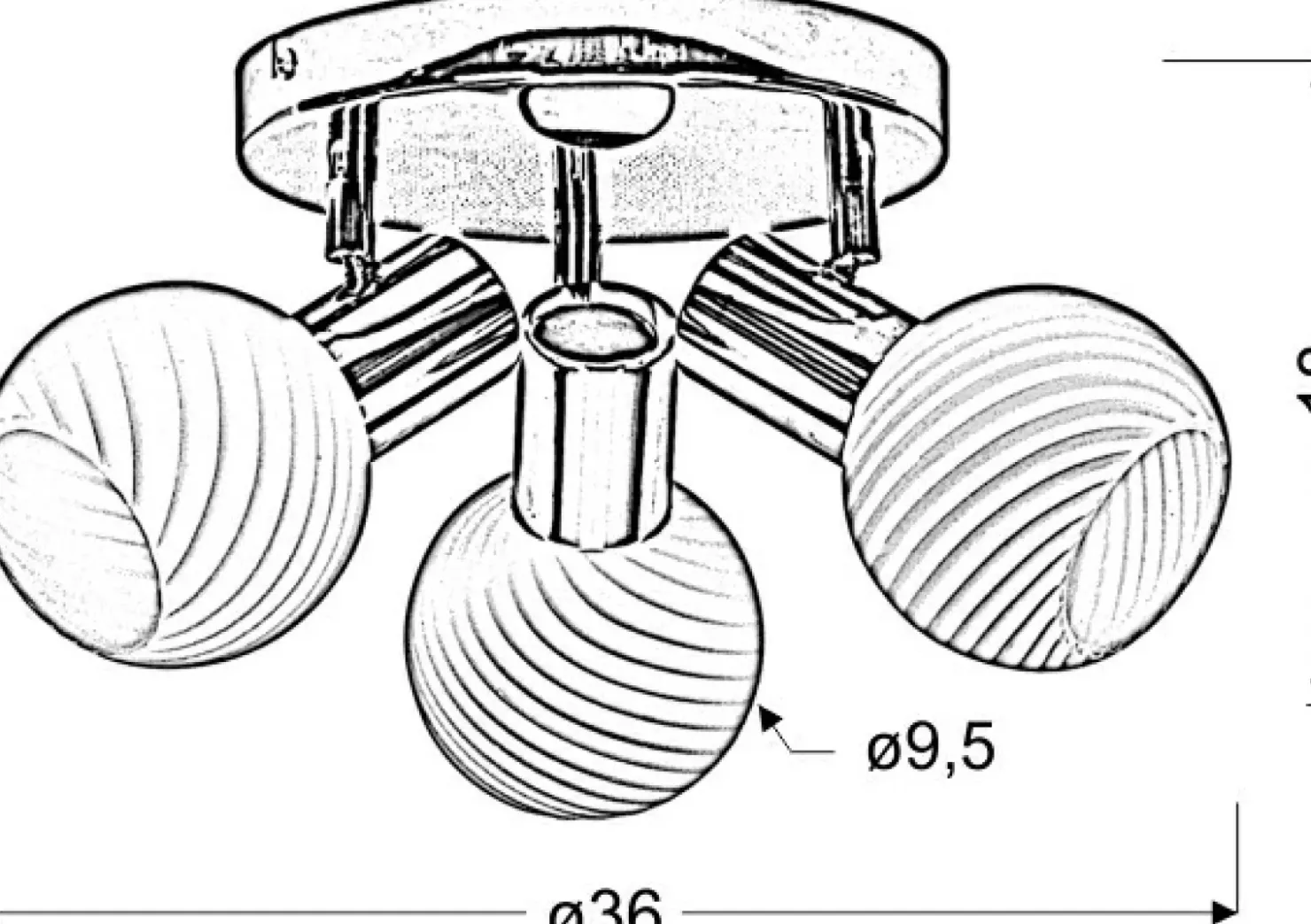 Okrągła lampa sufitowa z 3 kloszami 98-10940 TURNO | Kaja Oświetlenie*Sklep Kaja Online