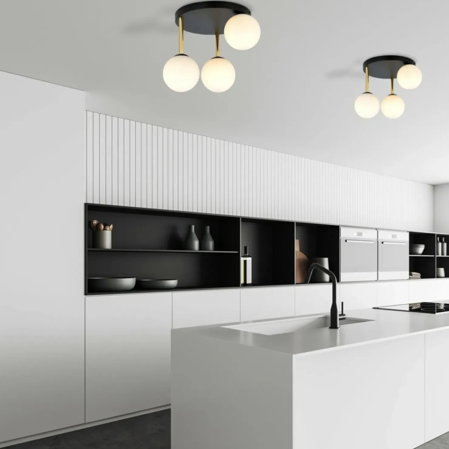 Okrągła lampa sufitowa ze złotymi elementami 1260/3 z serii DOLCE*Sklep Kaja Discount