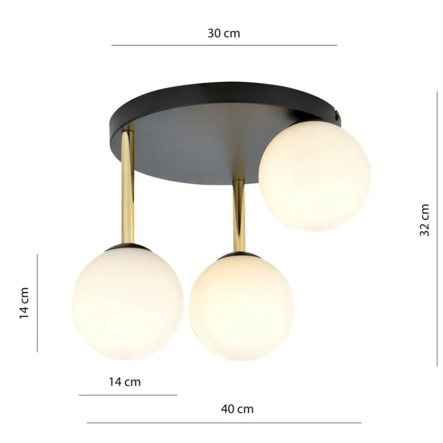 Okrągła lampa sufitowa ze złotymi elementami 1260/3 z serii DOLCE*Sklep Kaja Discount
