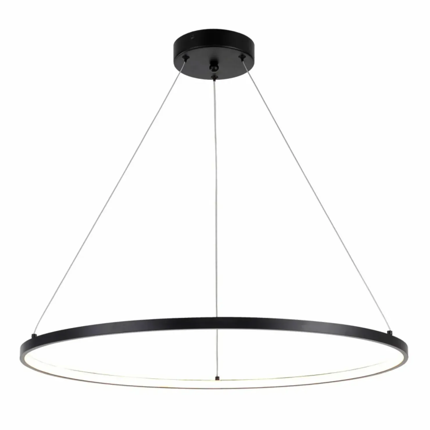 New Sklep Kaja Okrągła lampa wisząca LED do salonu ⌀60cm PEN89424-60BK HORIK | Kaja
