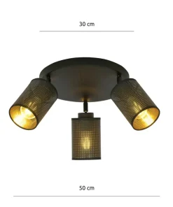 Shop Sklep Kaja Okrągła lampa z czarno-złotymi abażurami 1152/3PREM BRONX | Kaja czarny