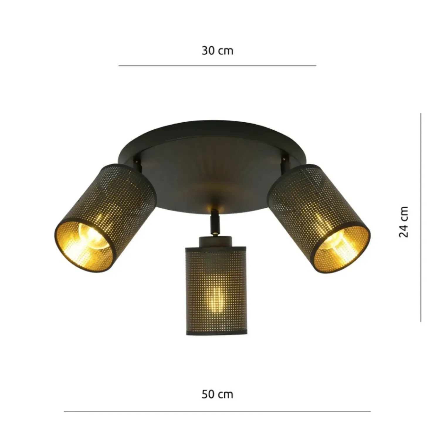 Shop Sklep Kaja Okrągła lampa z czarno-złotymi abażurami 1152/3PREM BRONX | Kaja czarny