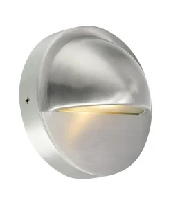 Okrągła, srebrna, zewnętrzna lampa ścienna 107715 z serii GARDEN 24*Sklep Kaja Cheap
