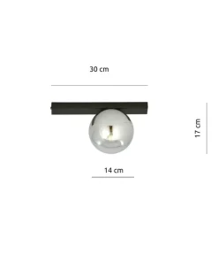 Okrągły, lustrzany klosz na czarnej podstawie 1122/1 FIT | Kaja*Sklep Kaja Best